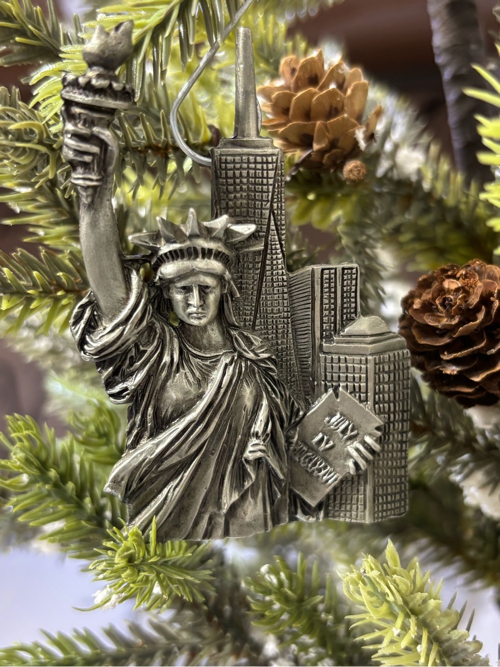 Statue of Liberty Pewter Holiday Ornament - Been There, NYC